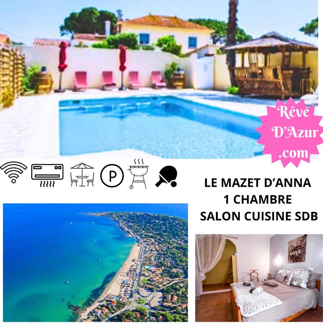 Reve D'Azur, Mazet En Bord De Mer, Parking, Piscine Partagee, Terrasse Bbq & Draps Inclus La Nartelle, 1 Salon, 1 Chambre, 1 Cuisine , 1 Sdb Сен Максим Екстериор снимка