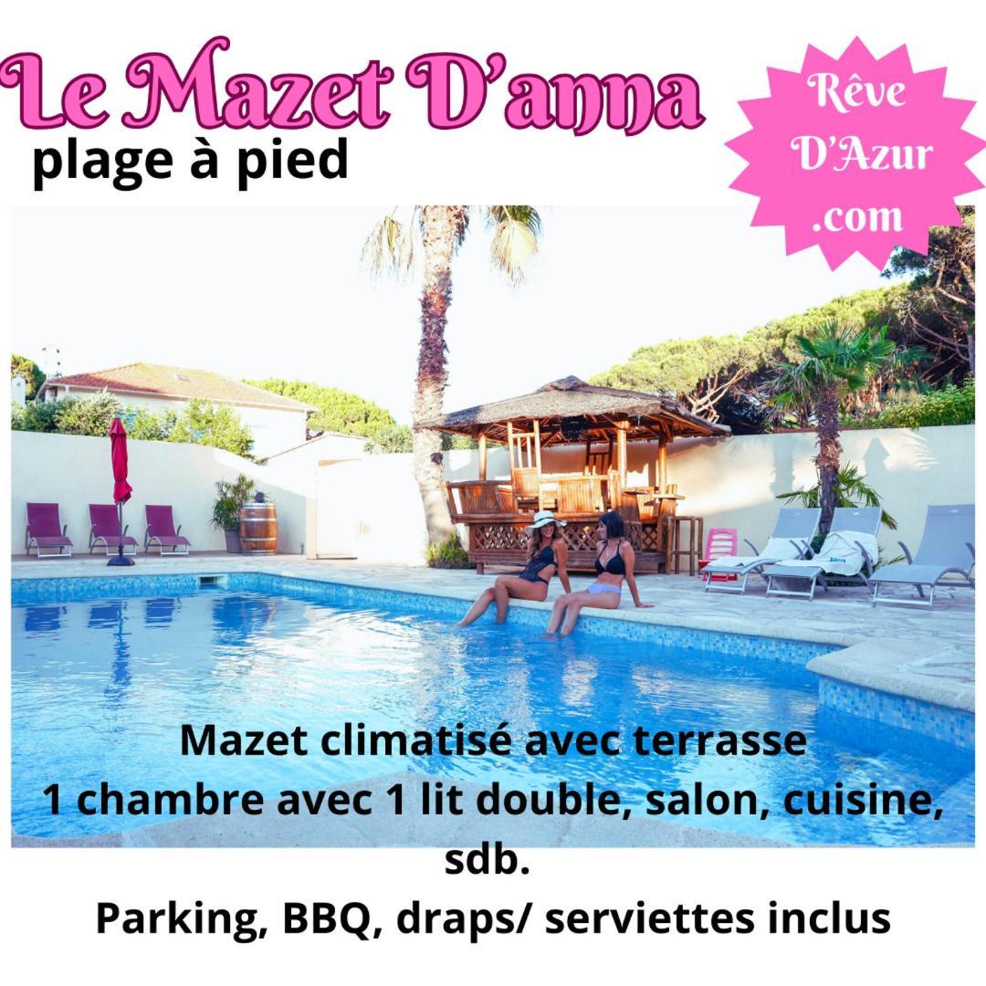 Reve D'Azur, Mazet En Bord De Mer, Parking, Piscine Partagee, Terrasse Bbq & Draps Inclus La Nartelle, 1 Salon, 1 Chambre, 1 Cuisine , 1 Sdb Сен Максим Екстериор снимка